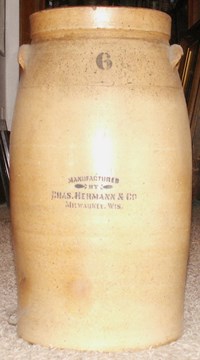 6 Gallon Charles Hermann, Milwaukee, WI Butter Churn